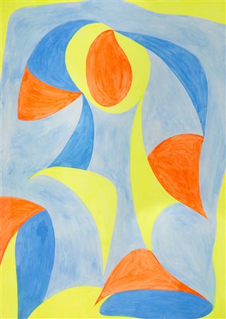 Giulio Turcato , Sole , Tempera su carta applicata su tavola