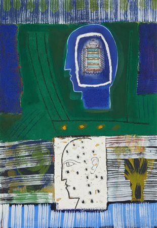 Mimmo Paladino , Spirit , Tecnica mista su cartone