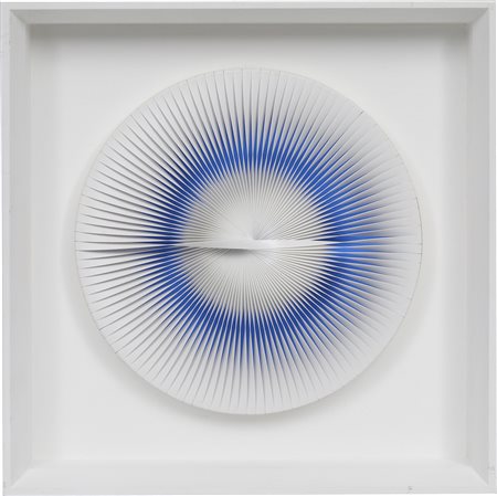 Alberto Biasi , Ciel sereno , Rilievo in pvc su tavola dipinta