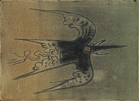 Wilfredo Lam , Senza titolo , Tecnica mista su tela