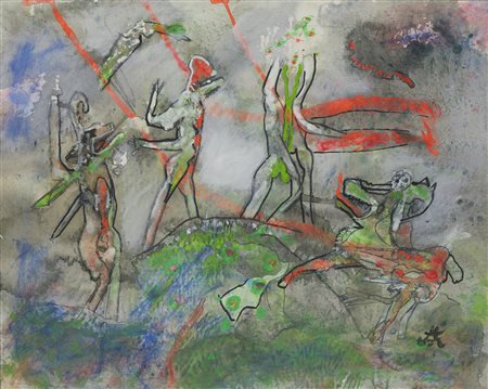 Roberto Sebastian Matta , One instant in the infinity , Olio su tela
