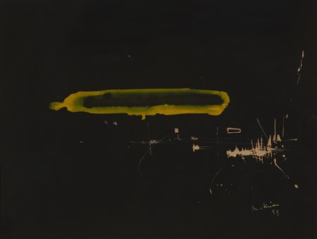 Georges Mathieu , Senza titolo , Inchiostro su carta intelata