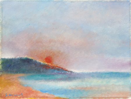 Giovanni Omiccioli , Capo Milazzo , Olio su cartone