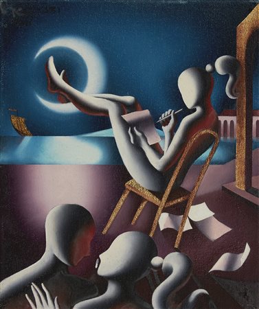 Mark Kostabi , First person narrative , Acrilico su tela