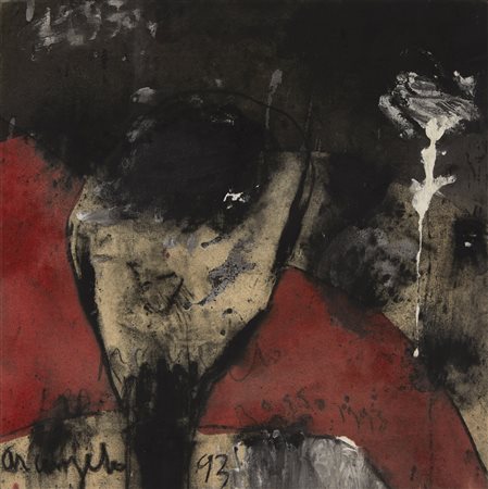 Arcangelo Esposito , Rosso , Tecnica mista su tela