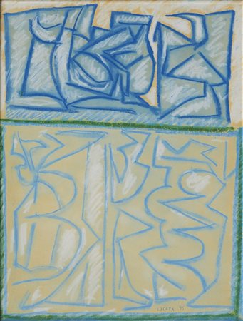 Riccardo Licata , Senza titolo , Tecnica mista su carta applicata su tavola