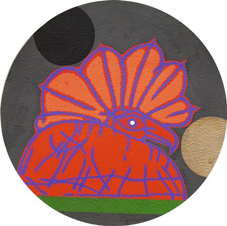 Concetto Pozzati , Sentinella della pittura , Tecnica mista su cartone