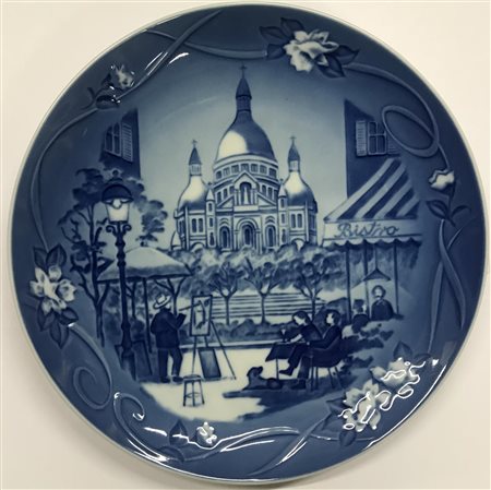 PIATTO DECORATIVO in porcellana Bing & Grondahl Copenhagen serie Jorden Rundt...