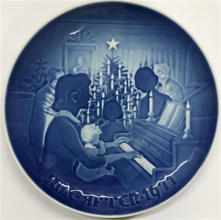 PIATTO DECORATIVO in porcellana Bing & Grondahl Copenhagen serie Jul I...