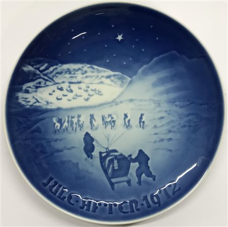 PIATTO DECORATIVO in porcellana Bing & Grondahl Copenhagen serie Jul I...