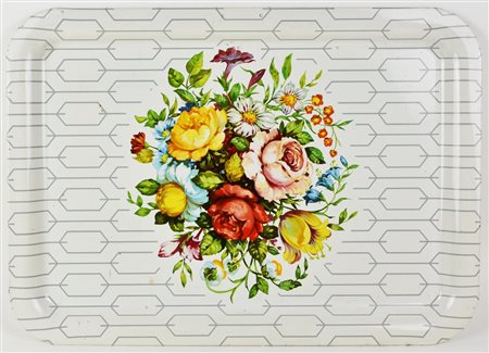 VASSOIO in metallo marca Worcester Ware Inghilterra, anni '60 cm 56x40 Difetti