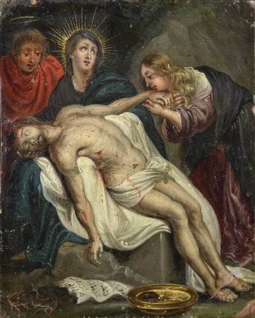 PITTORE ANONIMO<BR>"Pietà" XVII secolo