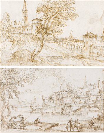 PITTORE ANONIMO<BR>Fine XVIII secolo<BR>"Paesaggio"