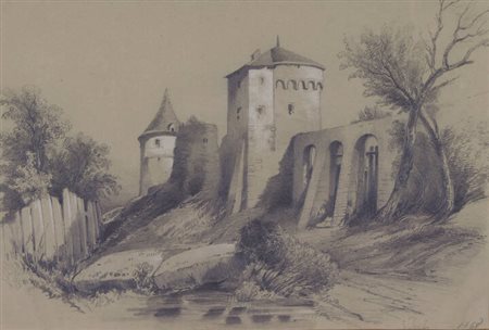 GIUSEPPE ISOLA<BR>Genova 1808 –  1893<BR>"Castello" 1868