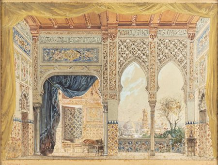 FRANCESCO BOSSO<BR>Vercelli 1864 - 1933 Torino<BR>"Fatima- atto I"