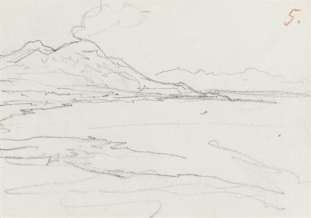 ENRICO REYCEND<BR>Torino 1855 - 1928<BR>"Il Golfo di Napoli con il Vesuvio"