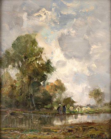 CARLO FOLLINI<BR>Domodossola (NO) 1848 - 1938 Pegli (GE)<BR>"Paesaggio"