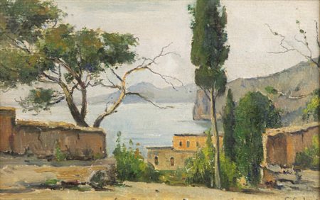 GIOVANNI COLMO<BR>Torino 1867 - 1947<BR>"Paesaggio lacustre"