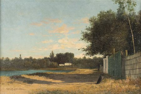 ALFREDO D'ANDRADE<BR>Lisbona 1839 - Genova 1915<BR>"Scorcio del Bormida"