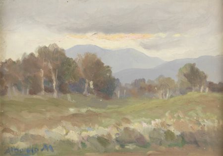 MARIO ALBANO<BR>Torino 1896 - 1968<BR>"Nel biellese, presso Pollone" Settembre1960