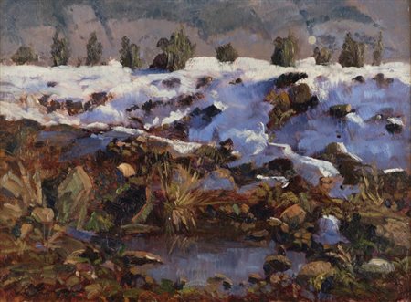 BARTOLOMEO PIOVANO<BR>Moncalieri (TO) 1903 - 1988 Torino<BR>"Paesaggio innevato"