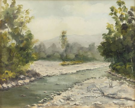 PITTORE NON IDENTIFICATO<BR>"Torrente a Boves" agosto 1981