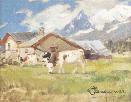 OTTORINO CAMPAGNARI<BR>Mestre (VE) 1910 - 1982 Torino<BR>"Monte Bianco. Valle d'Aosta"