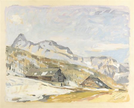 TEONESTO DEABATE<BR>Torino 1898 - 1981<BR>"Paesaggio montano" 1949