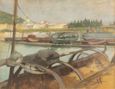 ALBERTO ROSSI<BR>Torino 1858 - 1936<BR>"Lago di Como"