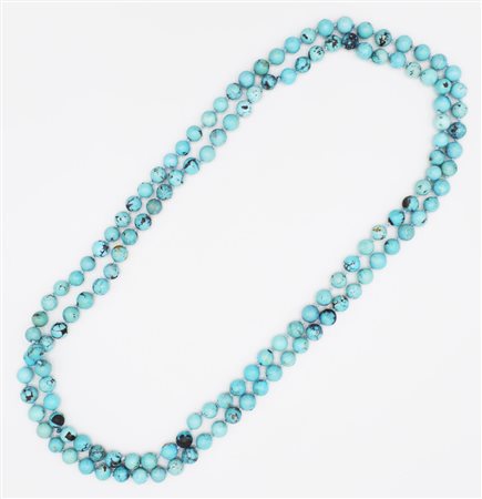FILO DI TURCHESE formato da sfere diametro mm , g 250,3 TURQUOISE NECKLACE...
