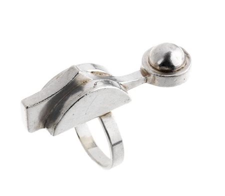 ANELLO IN ARGENTO STERLING, UTE KARNER (Gumbinnem, Germania 1945 - 1985)...