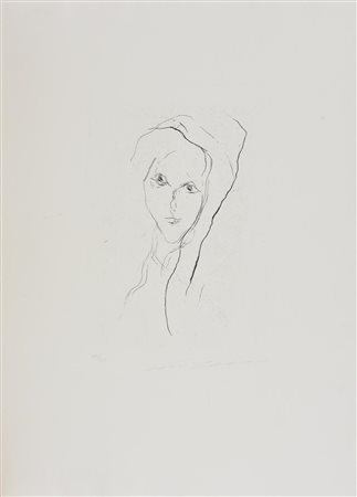 Ernesto Treccani FIGURA incisione su carta, battuta cm 35,5x25,5, su foglio...