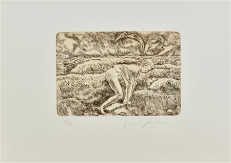 Pericle Fazzini SENZA TITOLO incisione su carta, battuta cm 24x35,5, su...