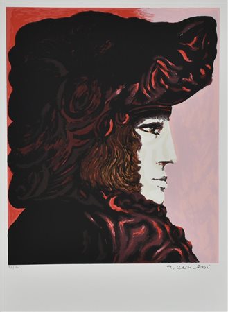 Arturo Carmassi PERSONAGGIO DELL'IMMAGINARIO N. 10 litografia su carta...