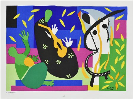 Henri Matisse TRISTEZZA DI RE litografia su carta (d'apres), cm 33,5x43; es....