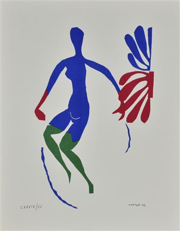 Henri Matisse RAGAZZA CON CALZE VERDI litografia su carta (d'apres), cm...