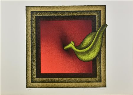 Vanni Viviani QUADRATO ROSSO litografia su carta, cm 50x70; es. 49/100 firma