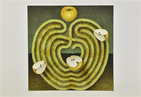 Vanni Viviani IL MELABIRINTO litografia su carta, cm 50x70; es. 11/100 firma...