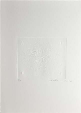 Enzo Bersezio SENZA TITOLO incisione su carta, battuta cm 17,7x20,3, su...