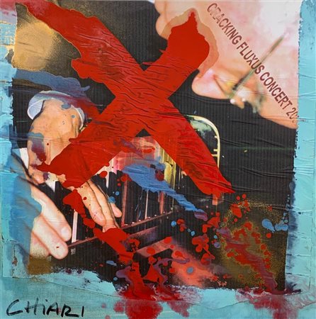 Giuseppe Chiari CRACKING FLUXUS CONCERT 2002 tecnica mista e collage su...