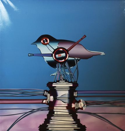 Franco Dellerba SENZA TITOLO acrilico su tela, cm 120x110 sul retro: data ed...