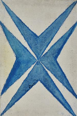 Dando SENZA TITOLO tecnica mista su tela grezza, cm 45x30 firma e data...