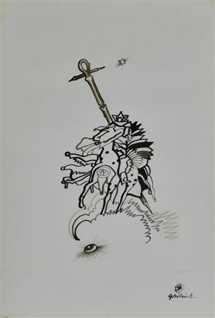 Guido De Bonis SENZA TITOLO china su carta, cm 34x23,5 firma