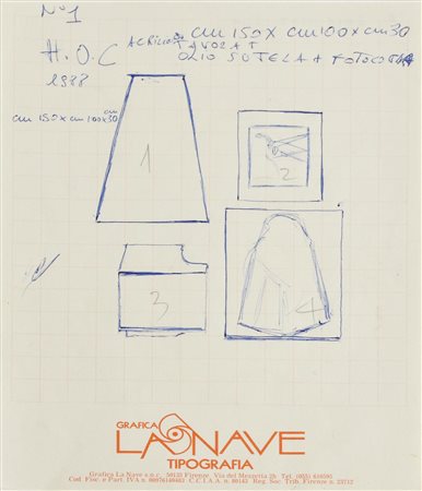 Anonimo PROGETTO penna su carta, cm 22x15 data eseguita nel 1988