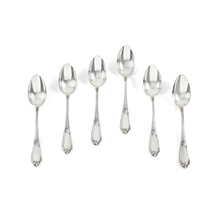 Sei cucchiai in argento, Italia XX secolo