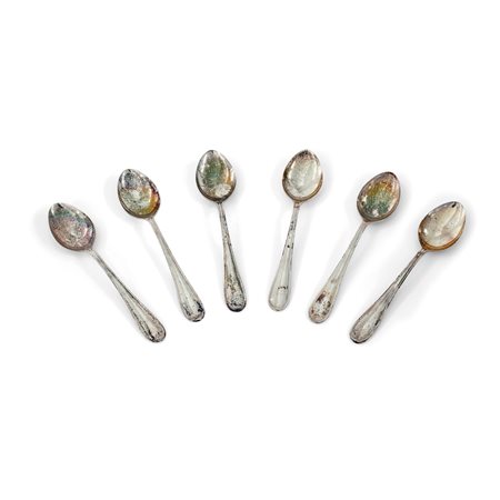 Set di cucchiaini in argento, Italia XX secolo