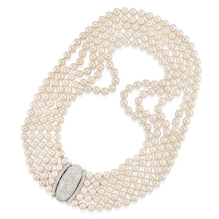 Collana con perle e diamanti