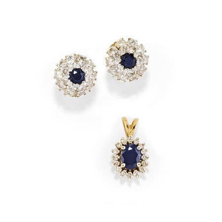 Demi parure con zaffiri e diamanti