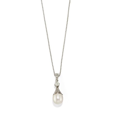 Collana con perla e diamante