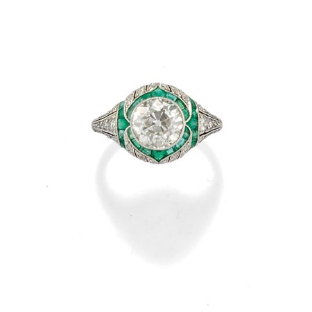 Anello con smeraldi e diamanti